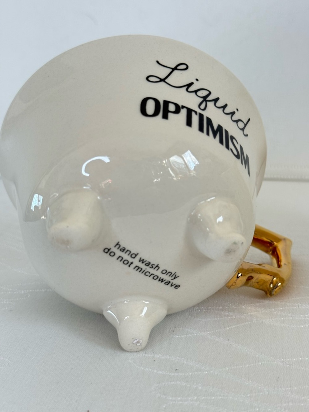 Funny Coffee Mug Set Gold Handle Tired As A Mother Liquid Optimism Gift - Picture 5 of 5